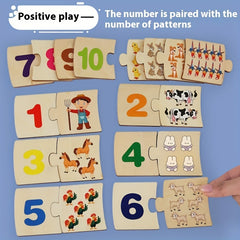 Wooden Number Matching Puzzle Educational Toy Set for Youngsters