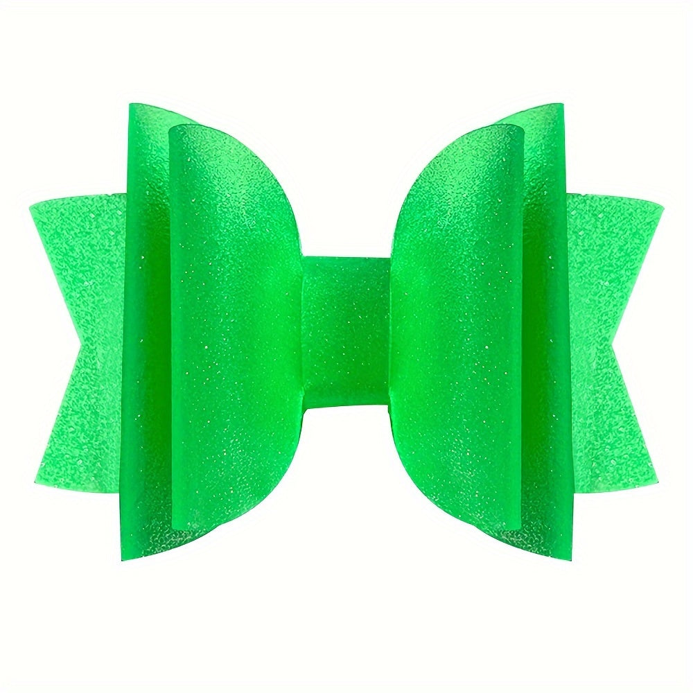 Girls Colorful Waterproof Hair Bow Clip Hairpin Headdress