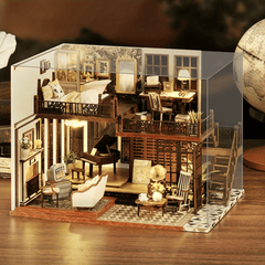 DIY Doll House Hut Time Imprint Attic Building Model Hand assembled House Toy