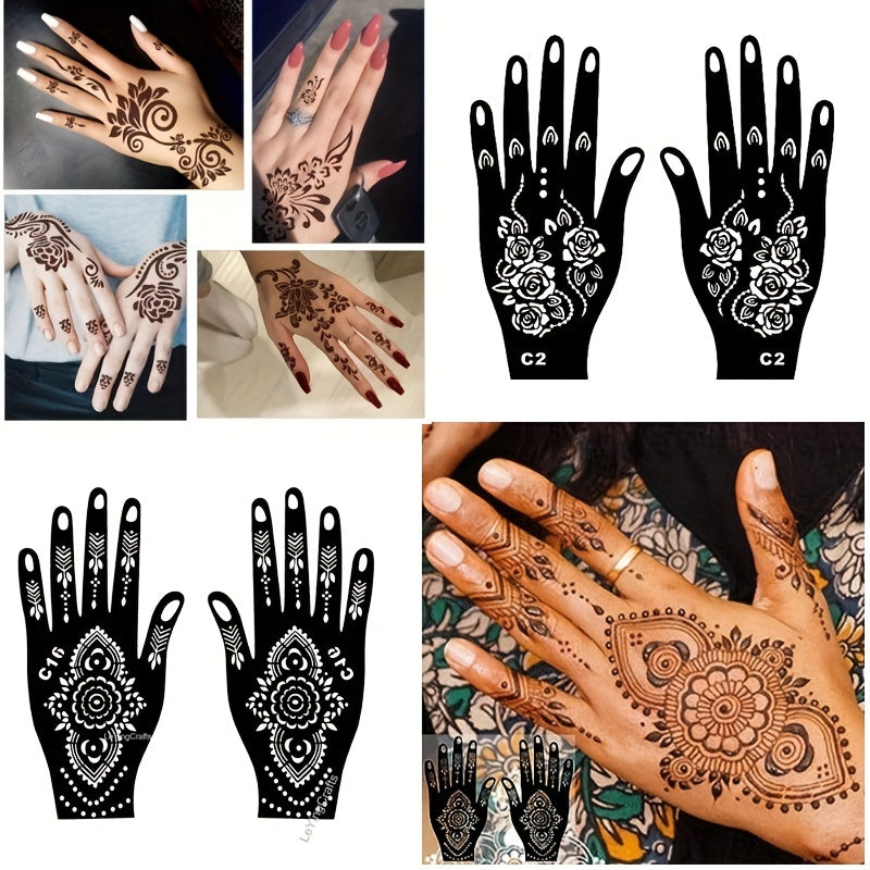 Temporary Tattoo Stencils Long Lasting Waterproof Hand Stencils Self Adhesive