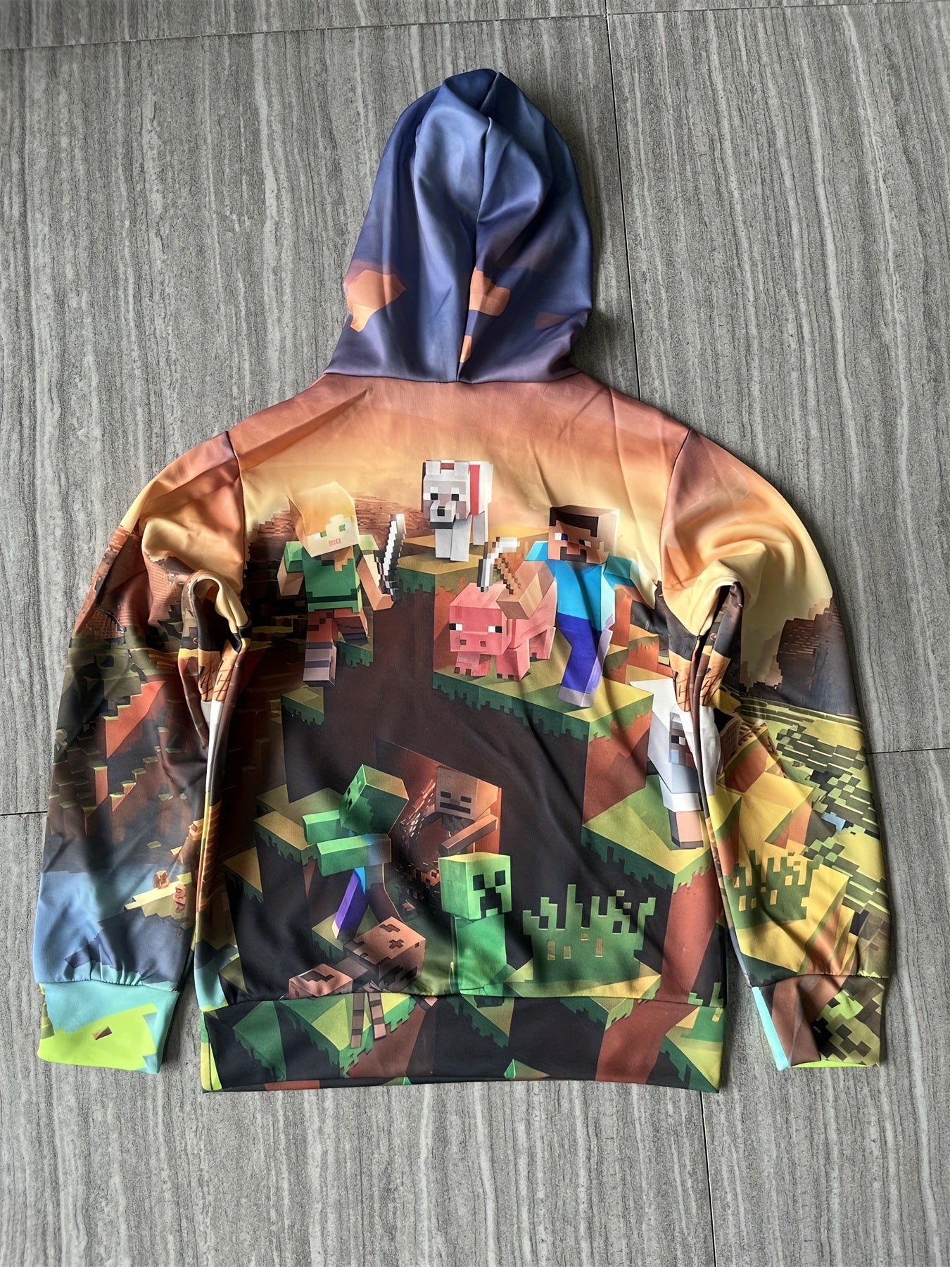 Pixel Style Game Print Kid's Hoodie Unisex Pullover
