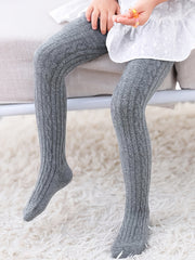 Girls Cable Knit Pattern Leggings Cotton Thermal Stockings