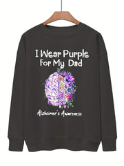 Graphic Print Pullover Sweatshirt for Women