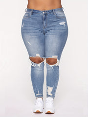 High Rise Ripped Skinny Jeans