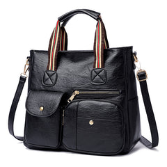 Vintage Leather Tote Bag Large Capacity Crossbody Handbag for Travel