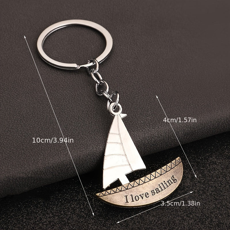 Ocean Sailboat Keychain Pendant Decoration For Car Backpack Wallet