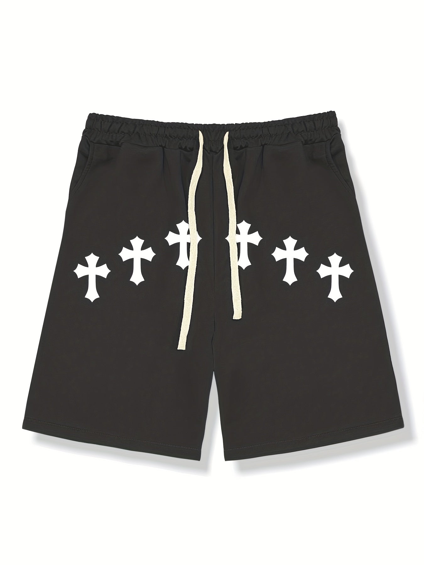 Graphic Print Solid Casual Stretch Shorts for Men