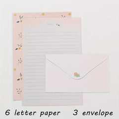 Set of 9 Letterhead Paper and 3 Envelopes Stationery Set