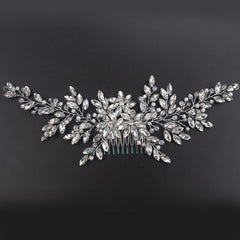 Vintage Rhinestones Hair Comb Shinny Pearl Crystal Bridal Headpiece