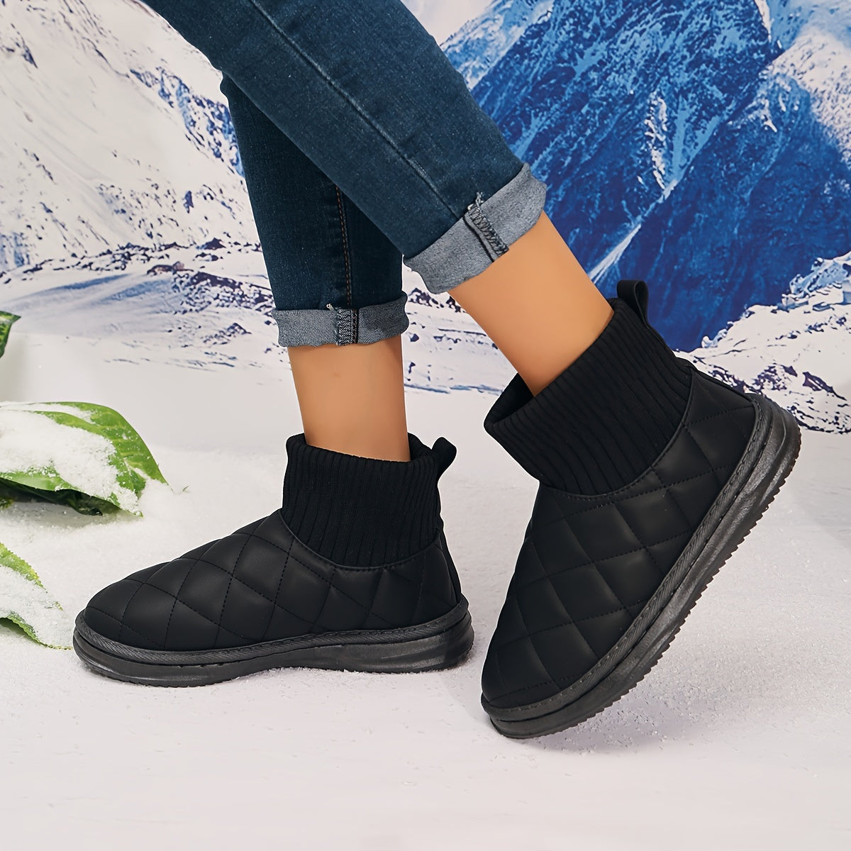 Women's Quilted Winter Snow Boots Anti-slip Ankle Boots