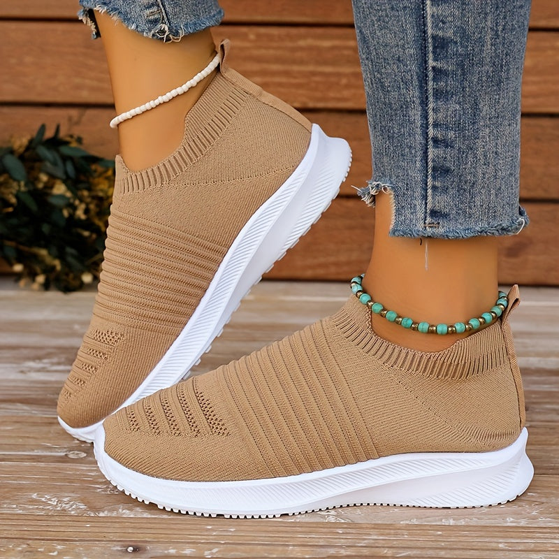 Women's Platform Walking Shoes Mesh Knit Casual Tennis Shoes