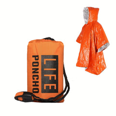 Emergency Raincoat Reusable Windproof Survival Blanket Poncho