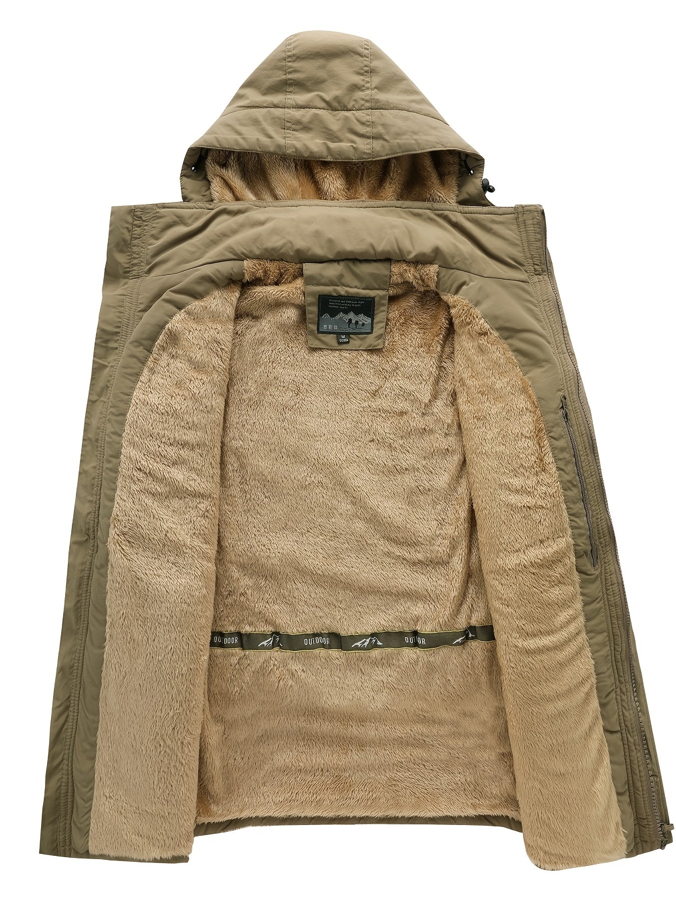 Men's Cargo Jacket Warm Coats Fleece Lined Military Jackets Cotton