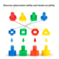 20pcs Nut-Shaped Screw Building Blocks Educational Toy