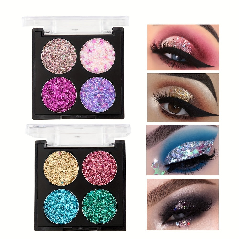 Diamond Sparkle Sequin Eyeshadow Palette, 4 Colors