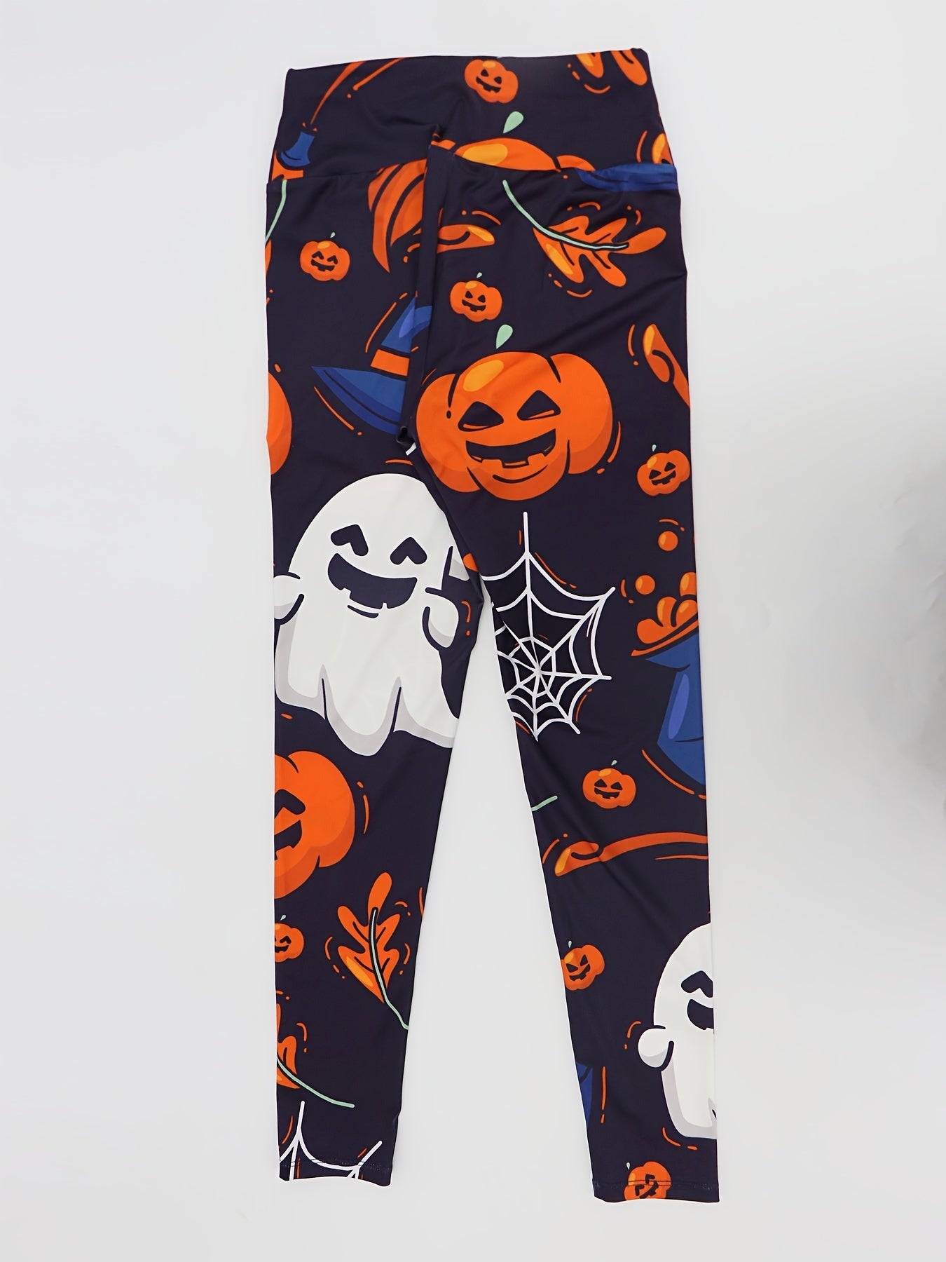 Spider Pumpkin Print Yoga Leggings High Waist Workout Pants