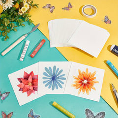 50pcs Painting Paper Sheets 10x10cm Square Craft Supplies Set