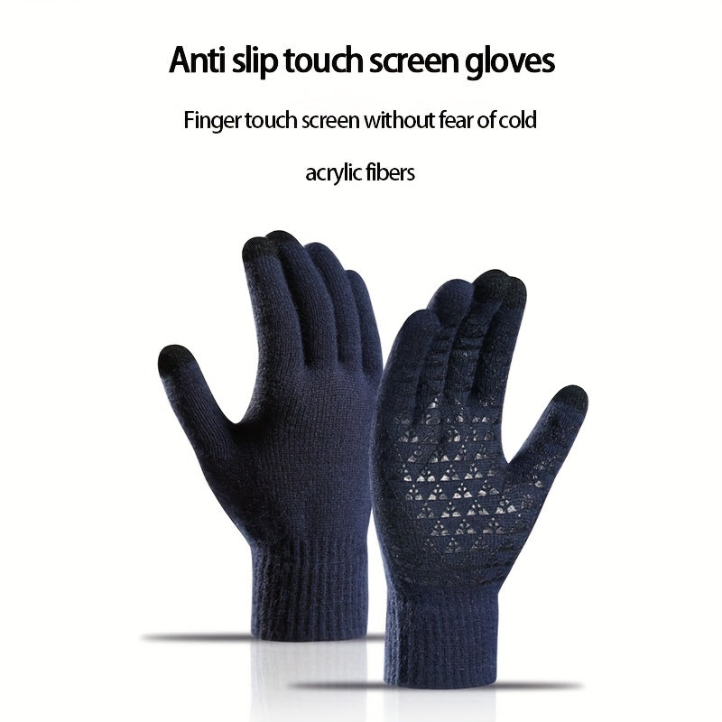 Winter Knitted Gloves Touch Screen Warm Anti Slip Cycling