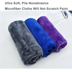 5pcs 30x70cm Soft Microfiber Car Wash Towel - No Scratch