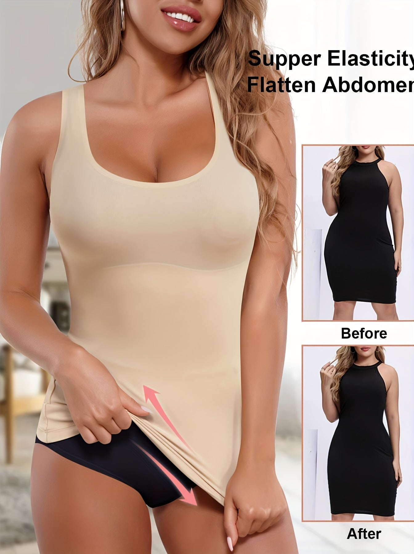 Tummy Control Shaping Camisole Compression Tank Tops Seamless Body Shaper