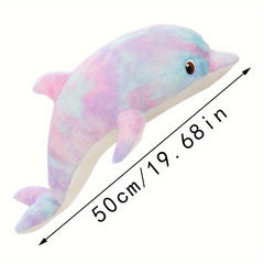 68in Colorful Dolphin Plush Toy Throw Pillow for Holiday Birthday Party