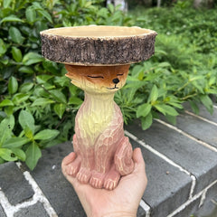 Fox Feeder Resin Crafts Animal Shaped Decor