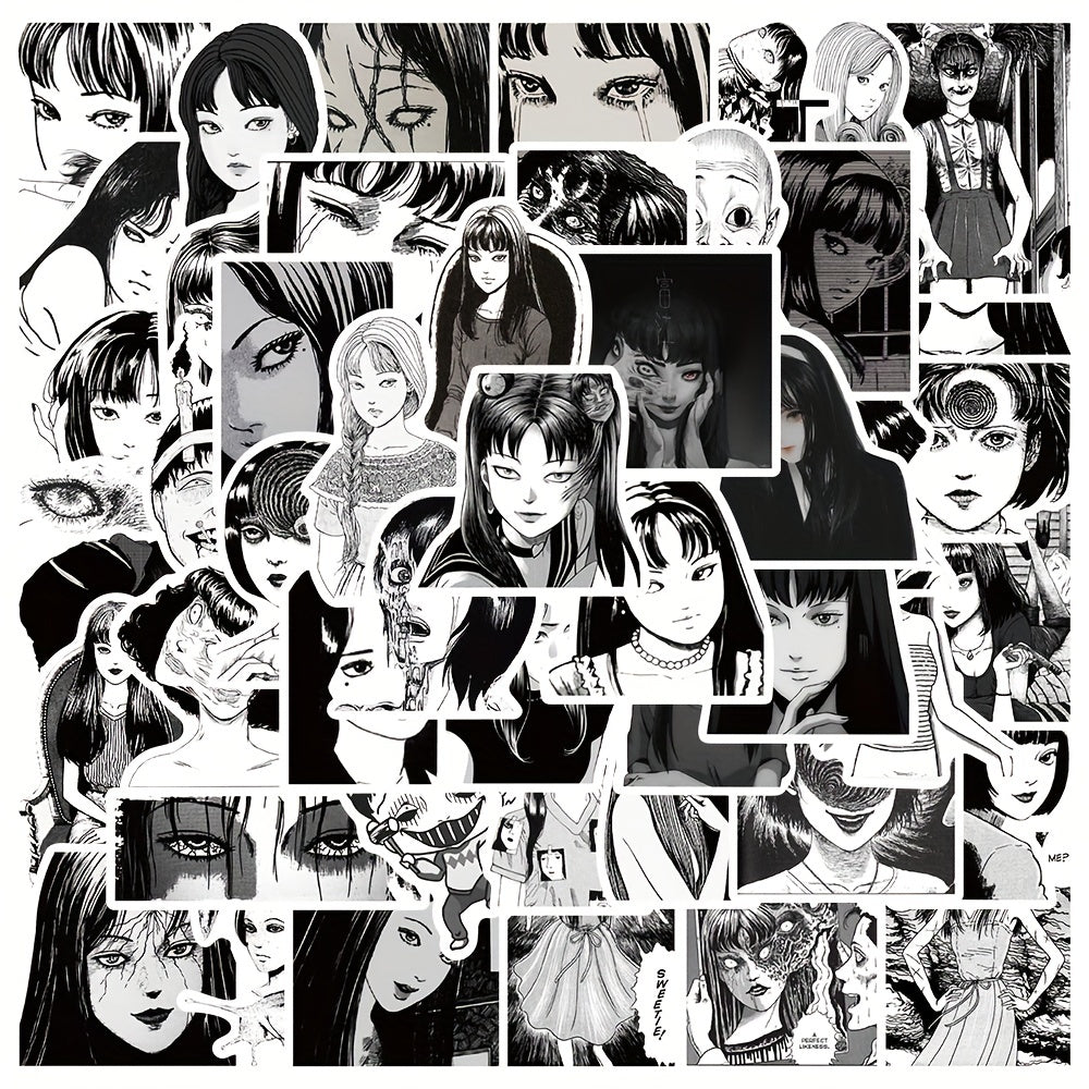 50 Anime Tomie Stickers for Phone Case Laptop Skateboard Waterproof