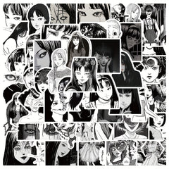 50 Anime Tomie Stickers for Phone Case Laptop Skateboard Waterproof