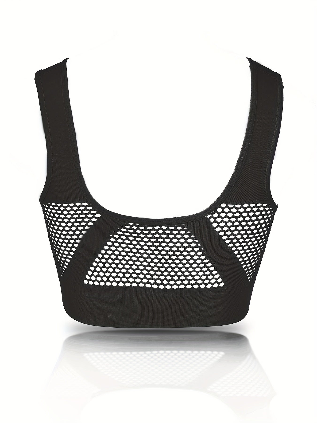 Fishnet Stitching Sports Bra Breathable Workout Tank Bra