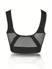 Fishnet Stitching Sports Bra Breathable Workout Tank Bra