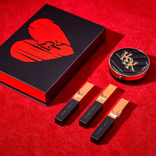 3pcs Lipstick 1pc Cushion Cream Makeup Set Matte Finish Cosmetics Set