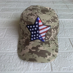 Sequin Flag Camouflage Hat Baseball Hat Outdoor Sports Cap