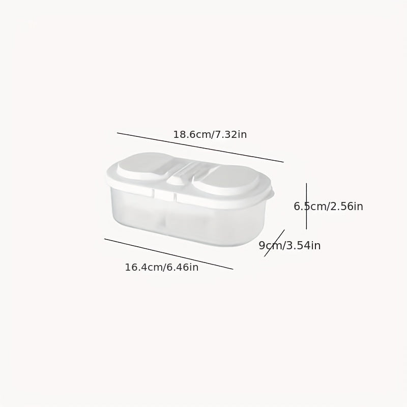 Double Grid Covered Box Food Sealed Jar Kitchen Storage Organizer