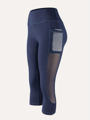 Women's Mesh Pocket Capris Pants for Gym & Yoga