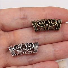 10pcs Silvery Large Hole Hollow Curved Tube Beads for DIY Bracelet Necklace