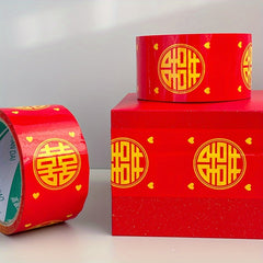 Chinese Character Red Tape Wedding Venue Arrangement Props 35m