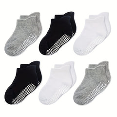 12 Pairs Non Slip Gripper Socks for Kids Basic Style