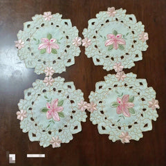 Pastoral Style Flower Embroidery Table Runner Set