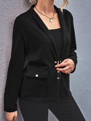 Women's V Neck Blazer with Square Pocket