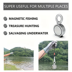 High Power Fishing Magnet with Eye Bolts for Lakes Beaches and Treasure