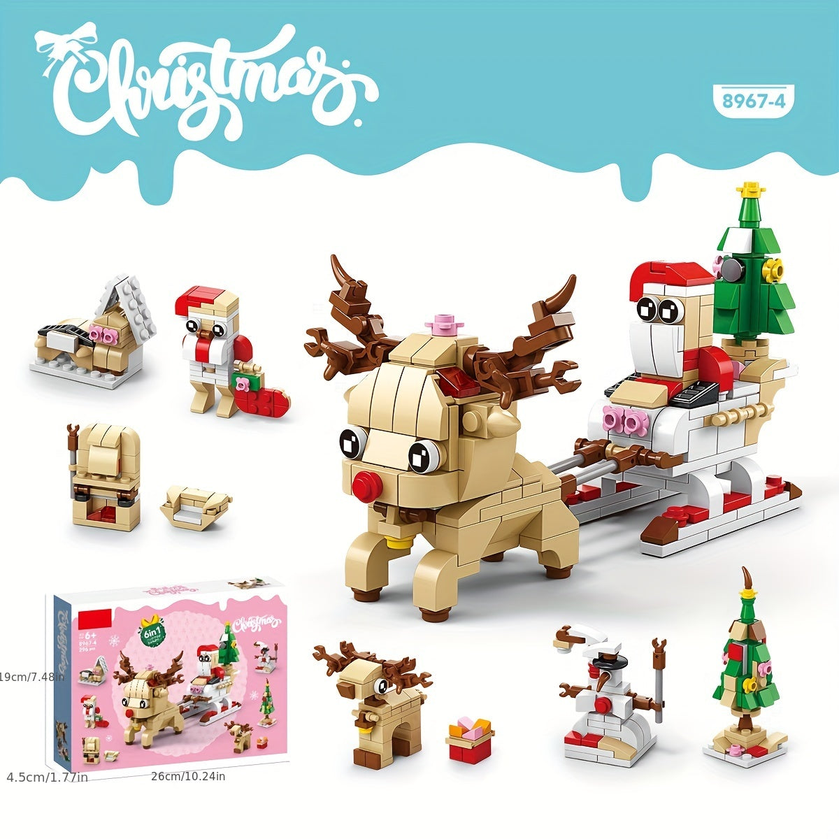 Christmas Scene Building Blocks DIY Decoration Ornaments Children's Toys