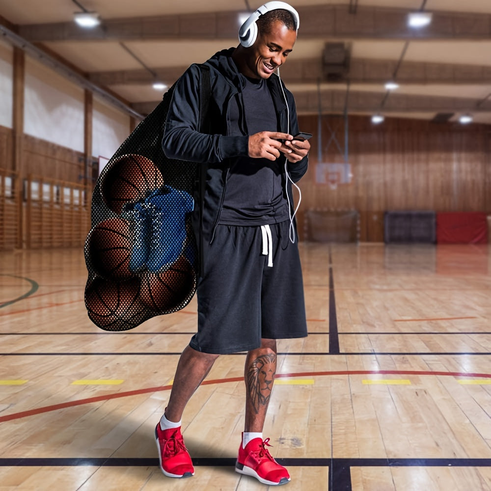 Sports Ball Storage Mesh Bag with Adjustable Strap
