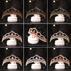 Vintage Gothic Antique Crown Tiara Headband With Rhinestone Crystals