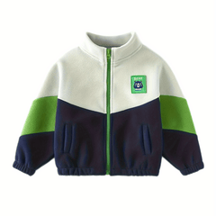 Baby Boys Warm Autumn Winter Coat Round Neck Patchwork Tops Clothing