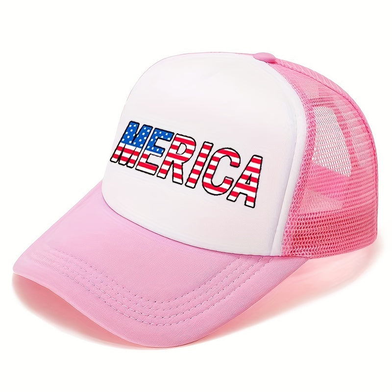 Print Trucker Hat Unisex Merica Baseball Cap Independence