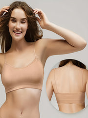 3pcs Ribbed Cami Tops & Backless Crop Top Women's Lingerie