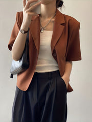 Stylish Short Sleeve Work Blazer