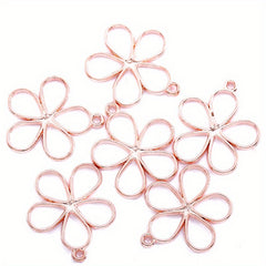 10pcs Hollow Flower Alloy Charm Pendant for DIY Jewelry Making