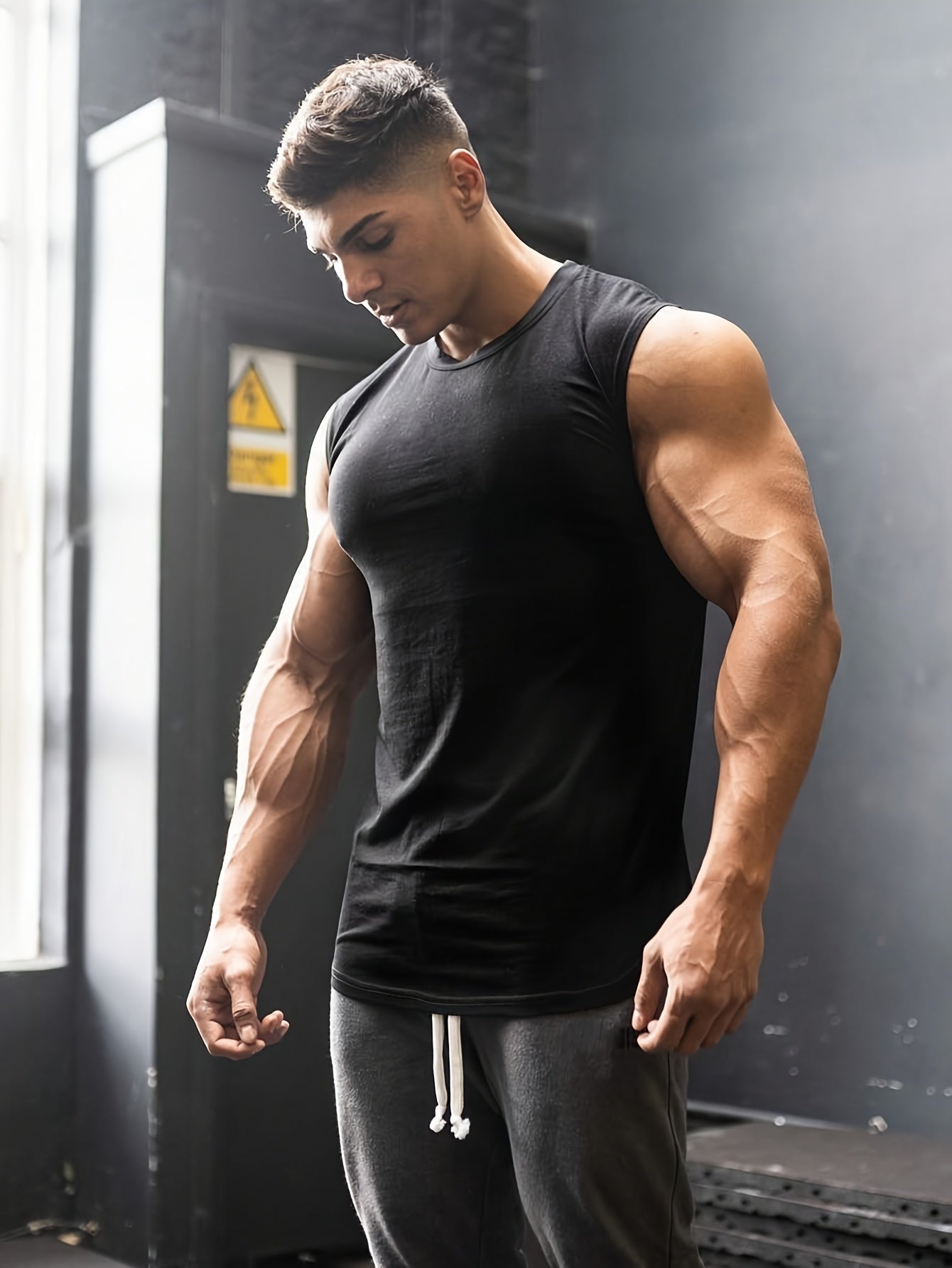 Men's Workout Tanktop Casual Loose Sleeveless Shirt For Gym