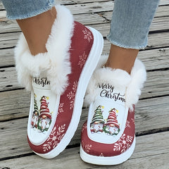 Merry Christmas Plush Lined Snow Boots